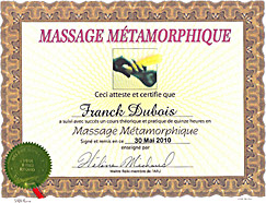 Franck Dubois Certificat de Massage Métamorphique Val-morin
